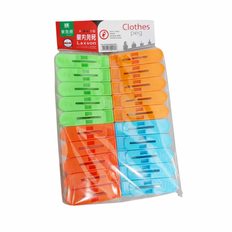 20 Pcs Big Colorful Clothes Peg Set Strong Grip Plastic Clips
