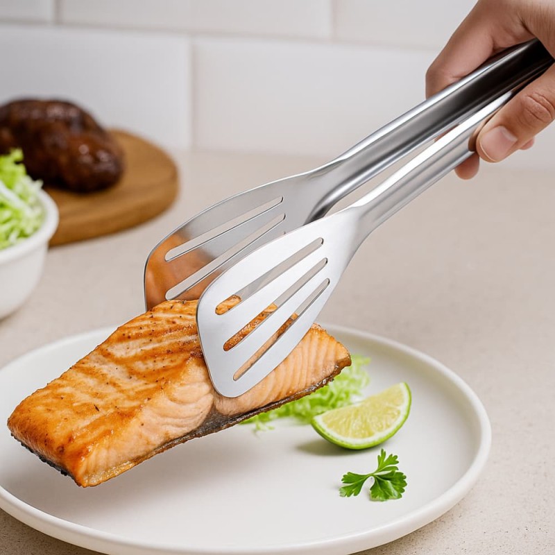 Stainless Steel Food Serving Tong 30cm – Large Size Turner & Roti Chimta | Durable Kitchen Tongs for Cooking & Serving