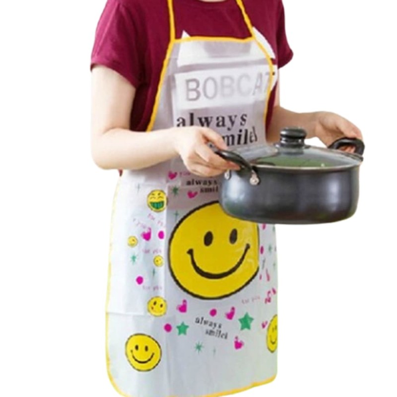 "Cartoon Design Cooking Apron, Half-Length Sleeveless Kitchen Apron for Female-Male Chef"