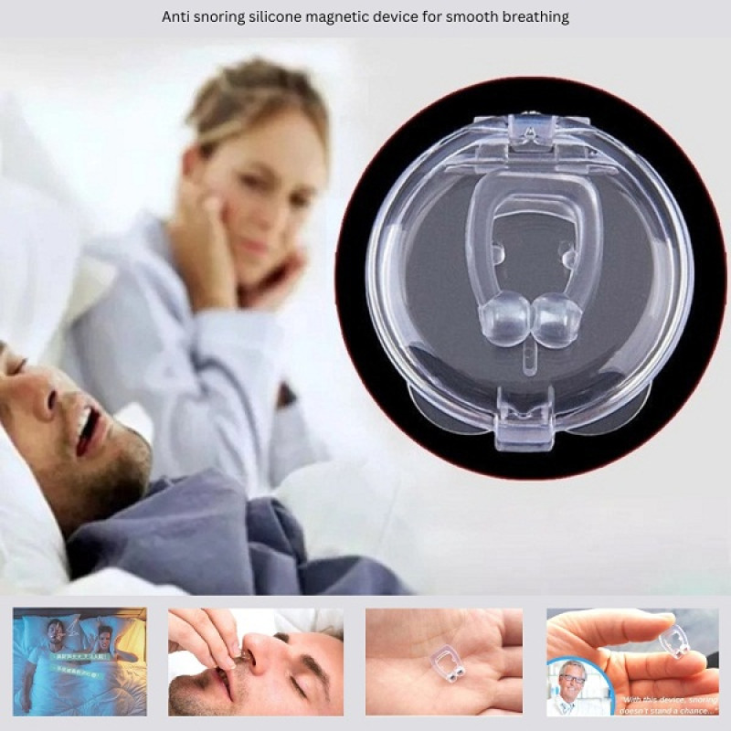 Anti snoring silicone magnetic device for smooth breathing