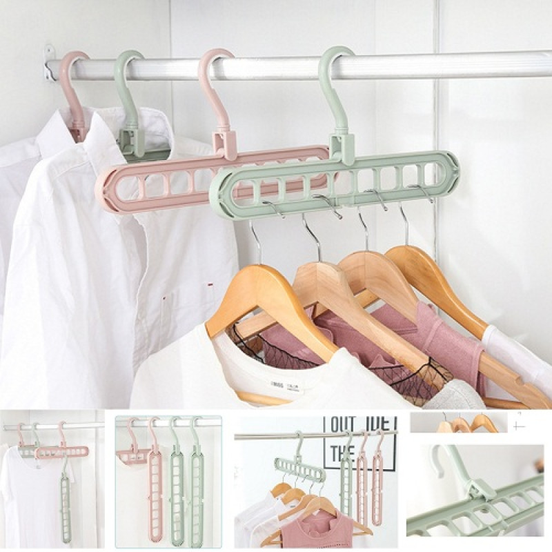 Fast brand Multifunctional nine -hole folding clothing hanger