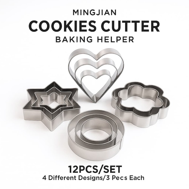 Premium Mingjian Cookies Cutter Baking Helper 12pcs Set