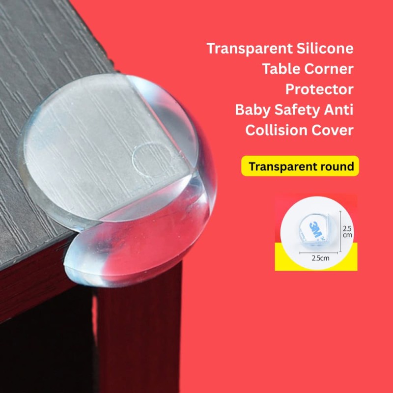 Transparent Silicone Table Corner Protector Baby Safety Anti Collision Cover ( round type )