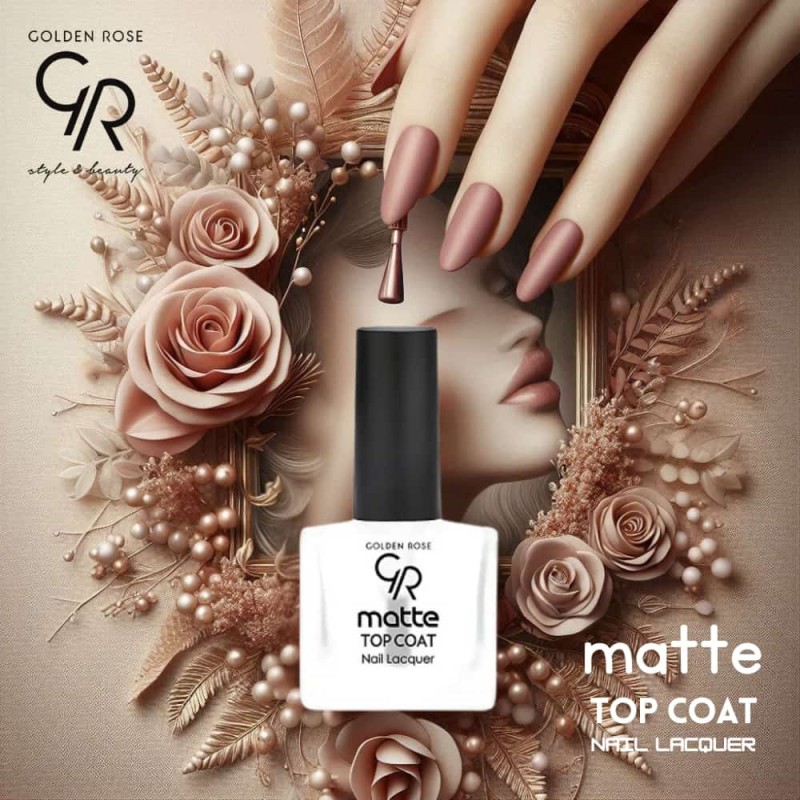 Golden Rose Matte Top Coat Nail Lacquer