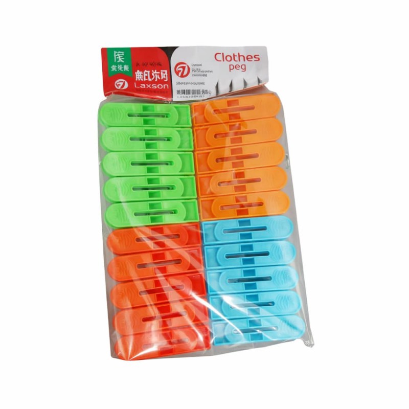 20 Pcs Big Colorful Clothes Peg Set Strong Grip Plastic Clips