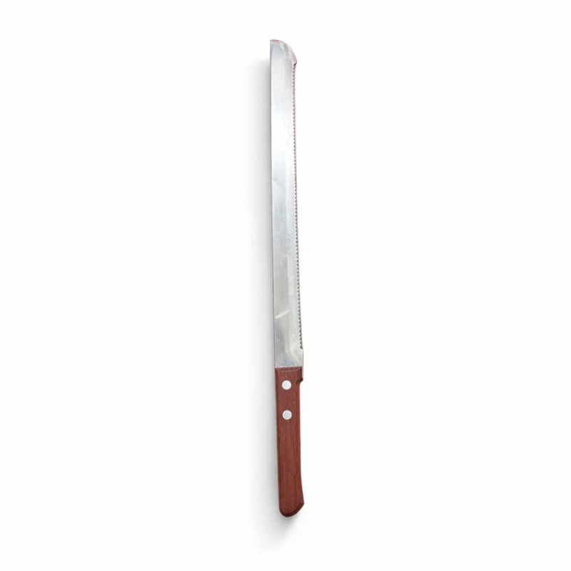 12-Inch Serrated Bread Knife with Redwood Handle – Clean Slice Performance
