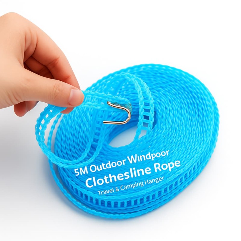 5M Outdoor Windproof Clothesline Rope – Travel & Camping Hanger