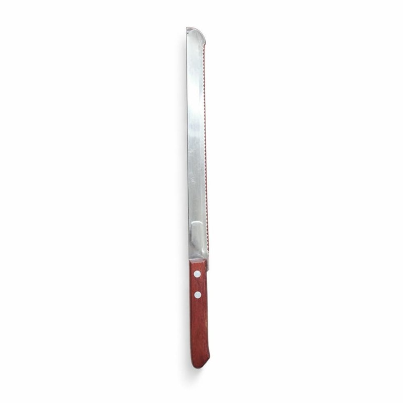 12-Inch Serrated Bread Knife with Redwood Handle – Clean Slice Performance