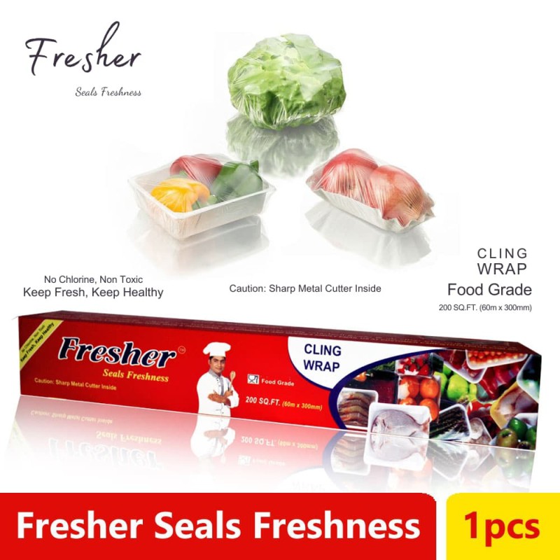 Fresher Plastic Stretch Wrap Food-Grade Freshness Keeper 200 SQ.FT