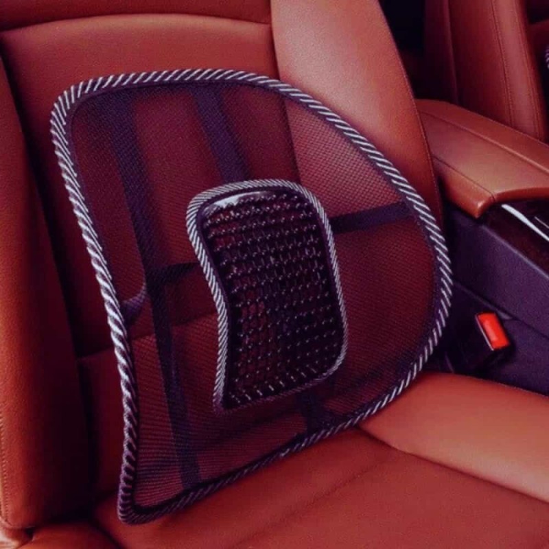 "Car Lumbar Support Leather Cushion, Breathable Back Cushion, for Massage and Lumbar Comfort"