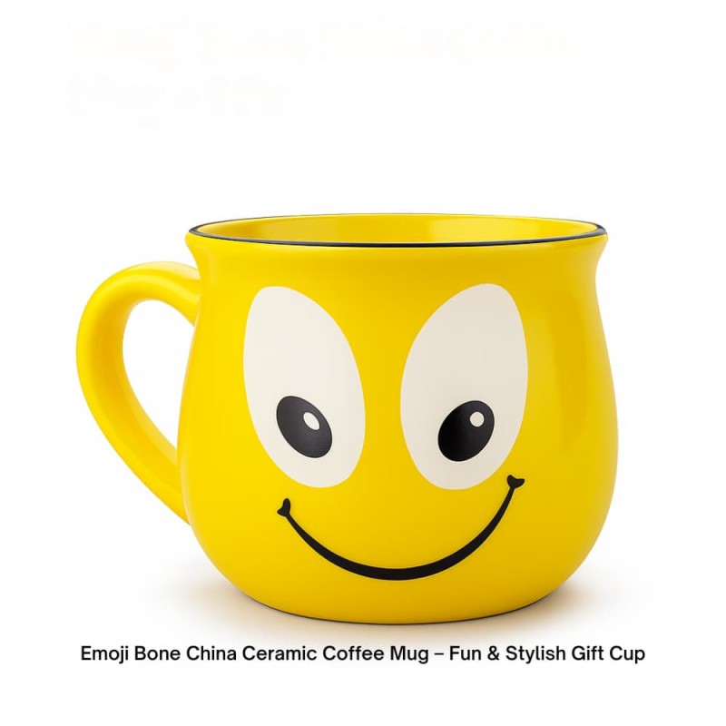 Emoji Bone China Ceramic Coffee Mug – Fun & Stylish Gift Cup