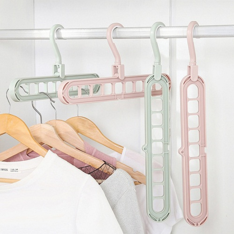 Fast brand Multifunctional nine -hole folding clothing hanger
