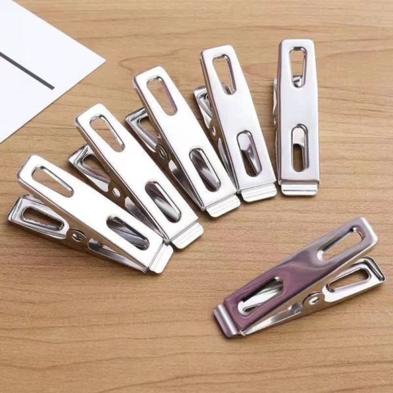 20pcs Stainless Steel Clothes Clips | Strong Windproof Cloth Hanger