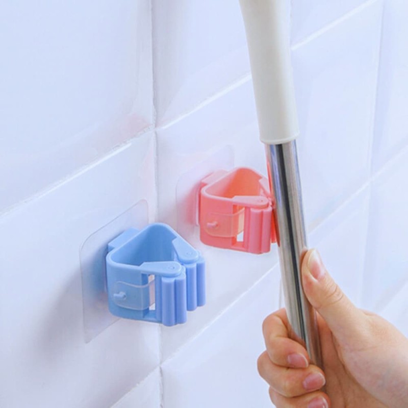 "Punch-Free Traceless Mop Clip, Door Hanging Mop Storage Hook, Multifunctional Mop Holder Clip"