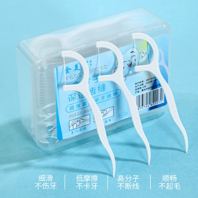 Dental Floss Toothpick (30pcs Box) – Disposable Interdental Cleaning Sticks
