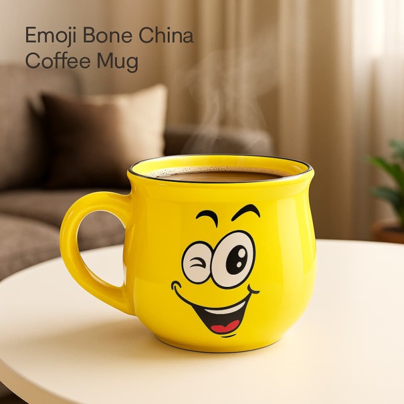 Emoji Bone Ceramic China Coffee Mug – Fun & Stylish Gift Cup