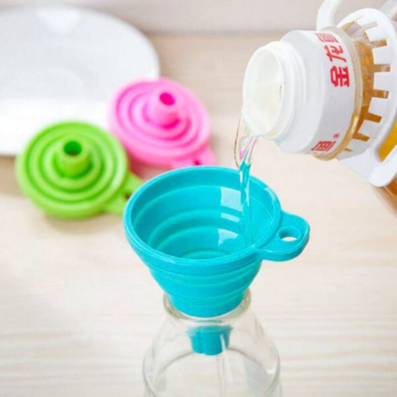 Food-Grade Silicone Foldable Mini Funnel - Kitchen Tool for Oil & Liquid Dispensing