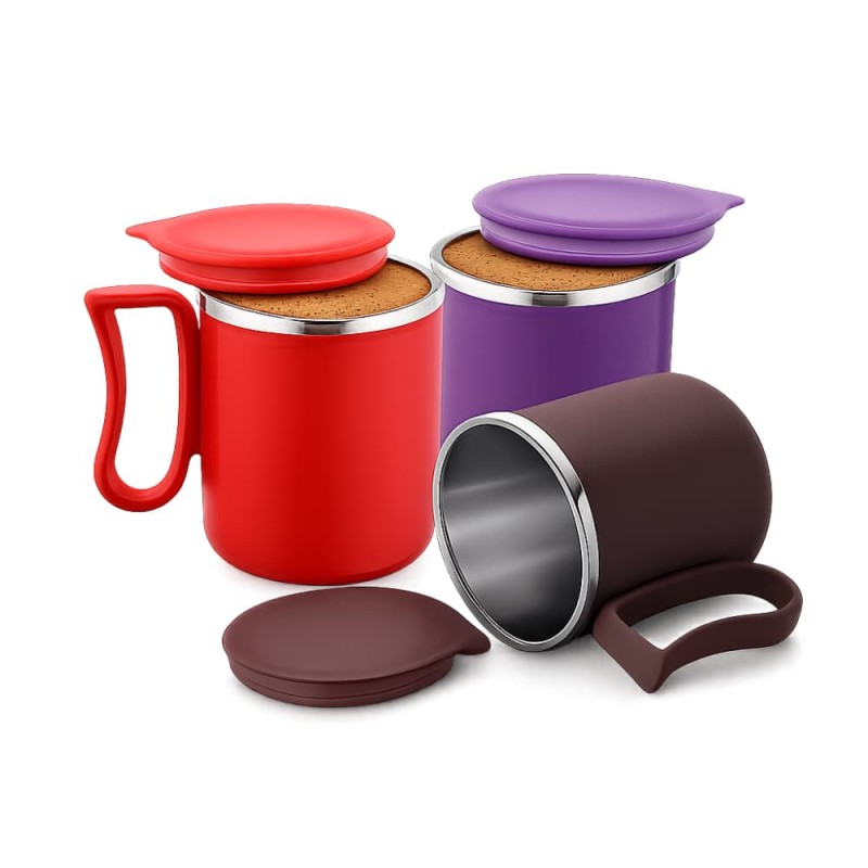 Insulated Stainless Steel Coffee Mug with Lid – Double Wall
