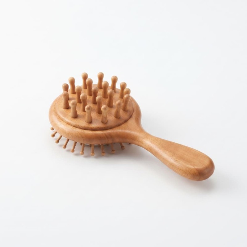 2-in-1 Sandalwood Wooden Hair Brush & Scalp Massager