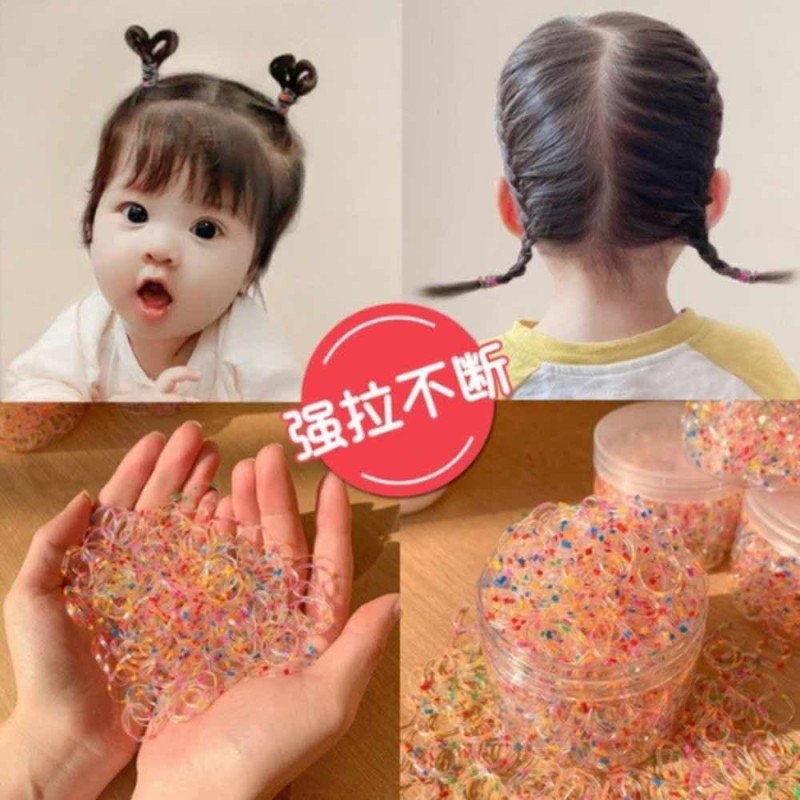 "Soft & Stretchy Colorful Rubber Bands Kids Hair Ties"-250 Pcs