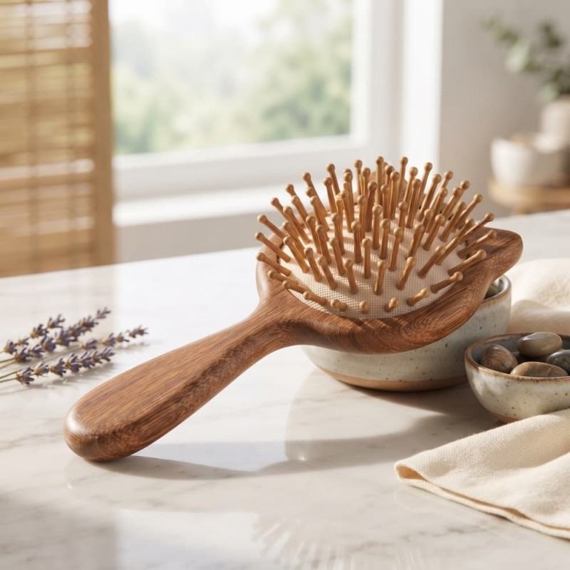 Cat-Shaped Sandalwood Wooden Hair Brush