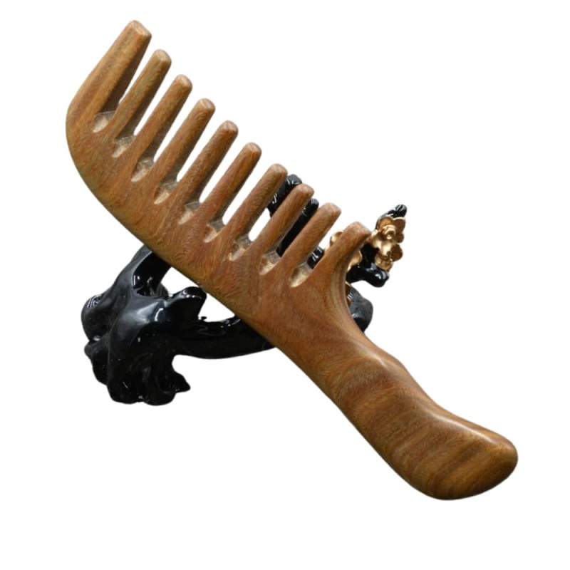 Sandalwood Handle Long Wide Tooth Hair Comb