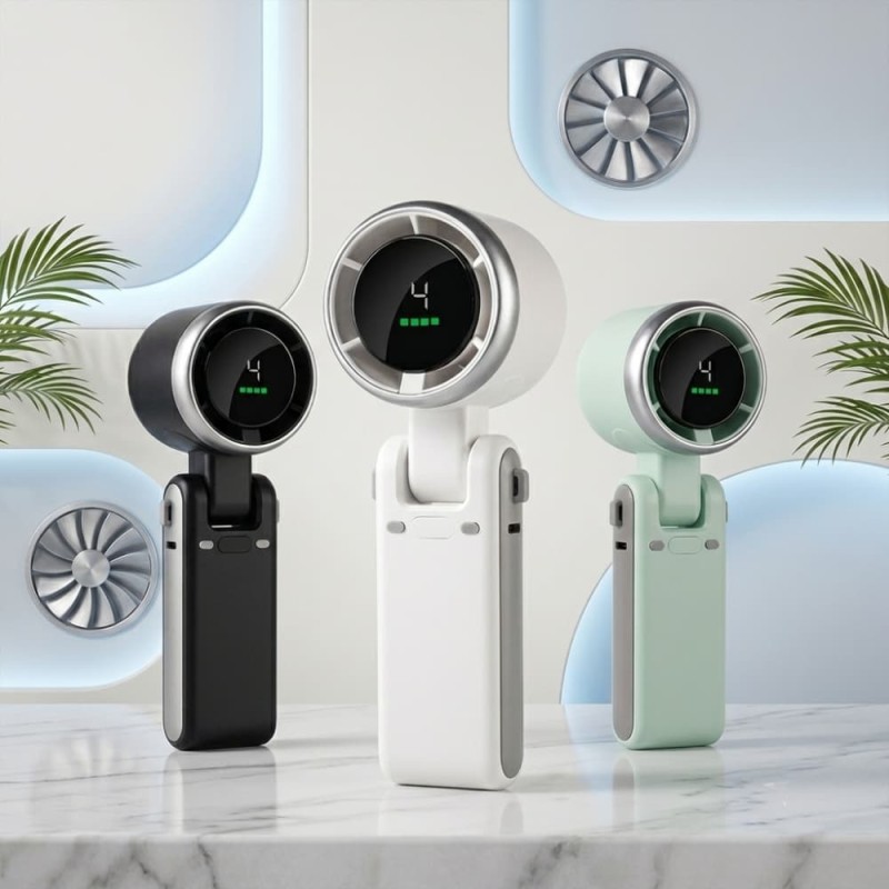 N607 Turbo High-Speed Handheld Fan with Digital Display