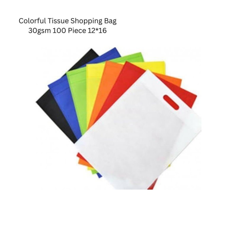 Colorful 30gsm Tissue Shopping Bags: 12x16 Size 100 Pcs