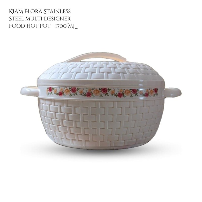 KIAM Flora Stainless Steel multi Designer Food Hot pot - 1700 ML