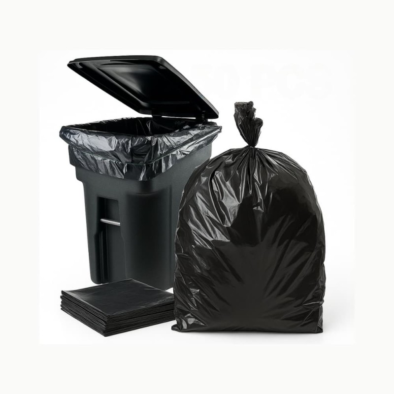 Black Garbage Poly Trash Bag (30" X 20") – 25PCS