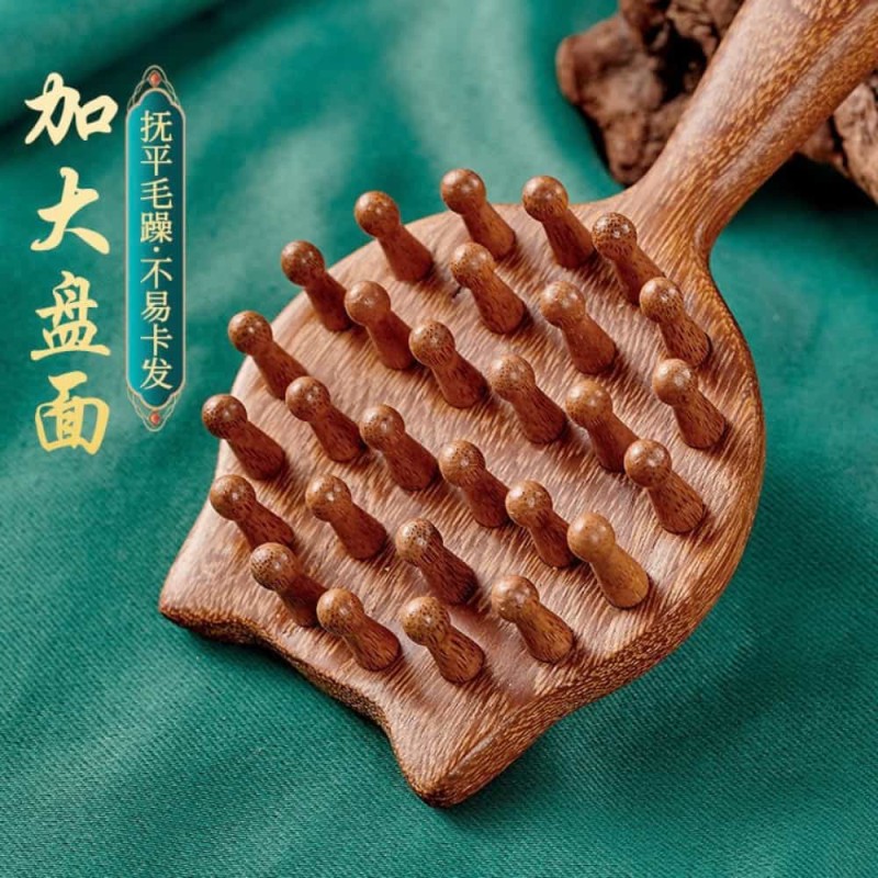 Sandalwood Cat Shaped Wooden Scalp Massager Brush