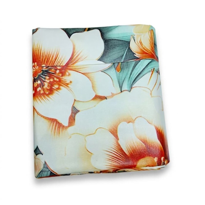 Waterproof Floral Rexine Bed Mat 6x7 Ft 05