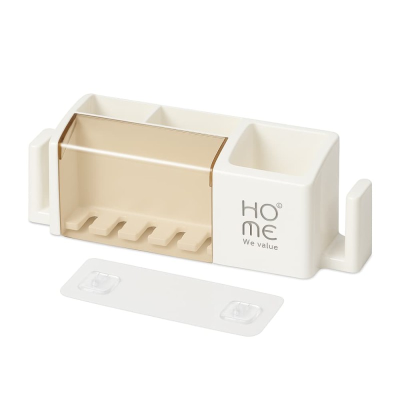 Wall Mounted Plastic Toothbrush Holder and Dispenser