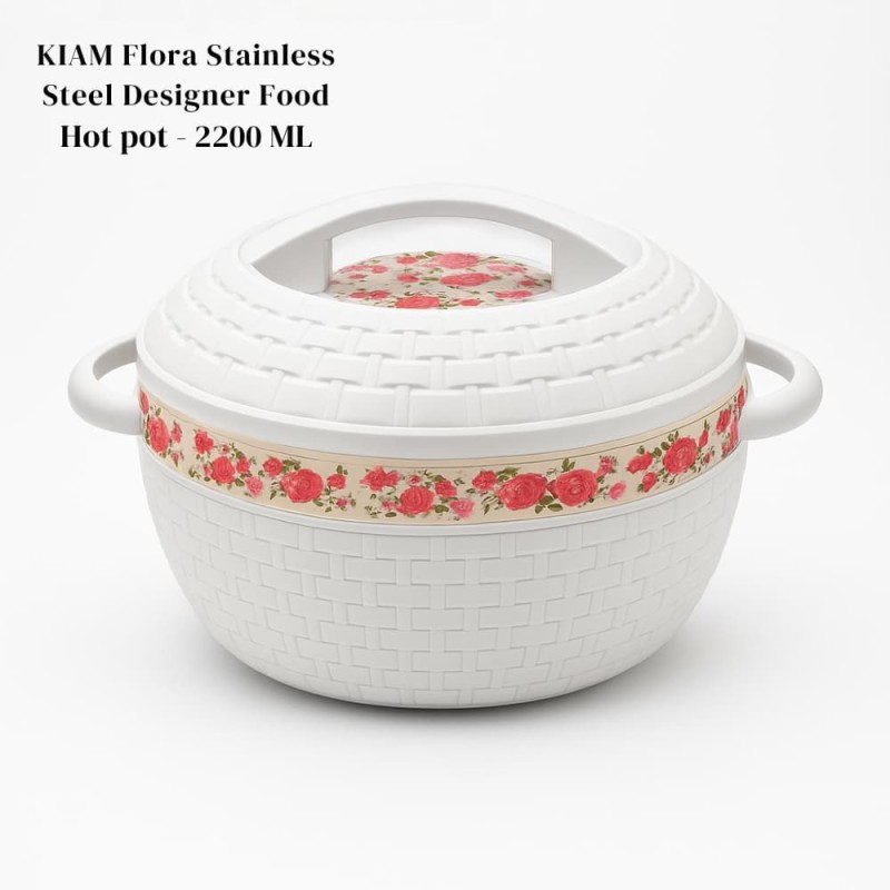 KIAM Flora Stainless Steel Designer Food Hot pot - 2200 ML