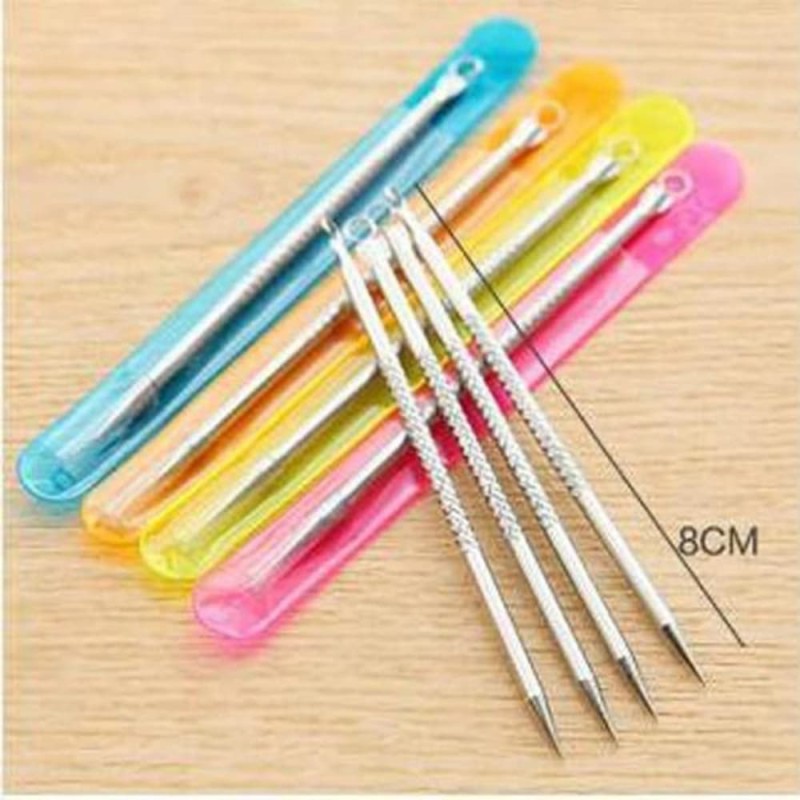 Stainless Steel Double-Head Bron Stick Acne Needle Blackhead Remover Tool Pimple Spot Extractor