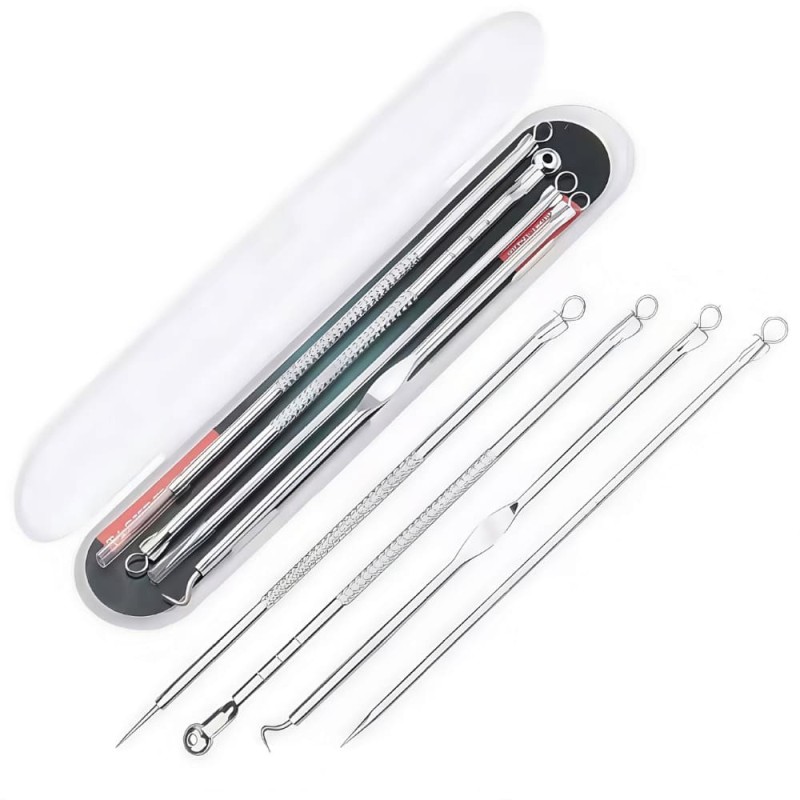 5 Pcs Comedone Extractor Kit Blackhead & Whitehead Removal Tools