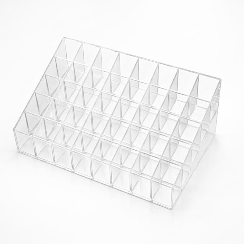 Desktop Lipstick Display Case with 40 Grids — Clear Cosmetic Organizer