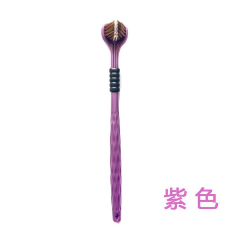 3D Triple-Sided Soft Toothbrush with Tongue Cleaner 1pcs