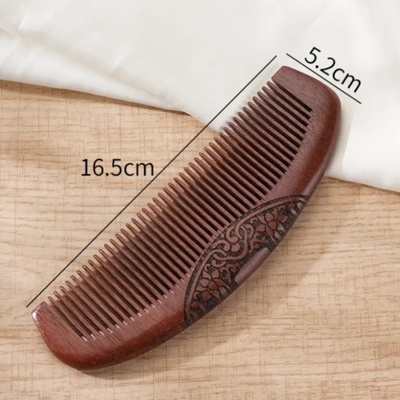 Sandal Moon Wooden Hair Comb Wide & Fine Tooth