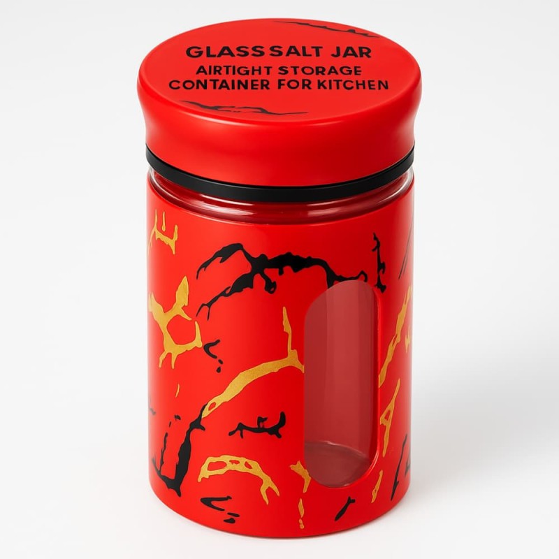 Glass Salt Jar – Airtight Storage Container for Kitchen