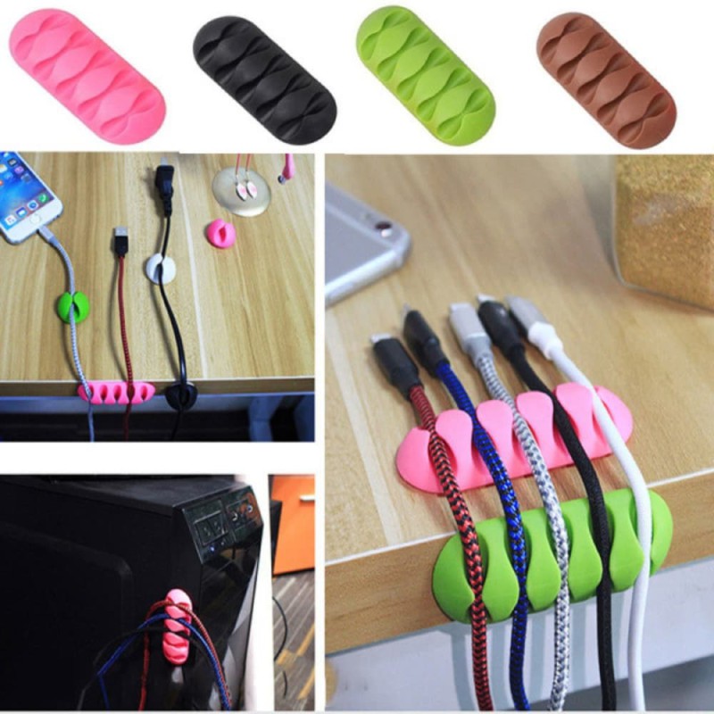 Self Adhesive Cable Clamp Perfect for Desktop & Mobile Cable Management