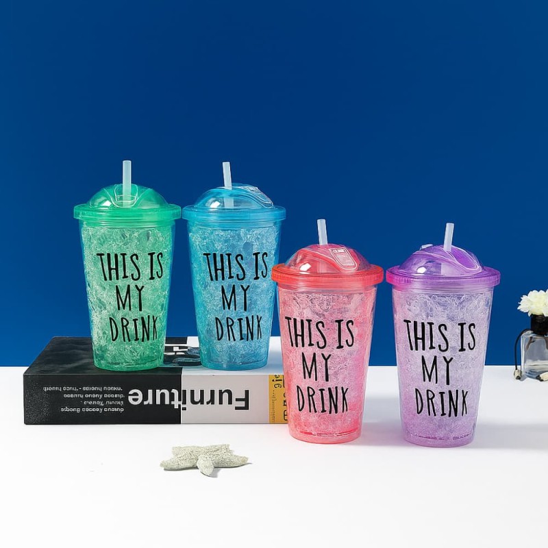Summer Juice & Water Pot-Ice Straw Cup for Refreshing Drinks 450ml