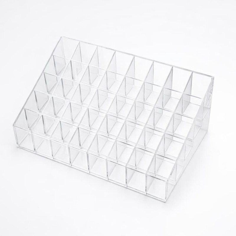 Desktop Lipstick Display Case with 40 Grids — Clear Cosmetic Organizer