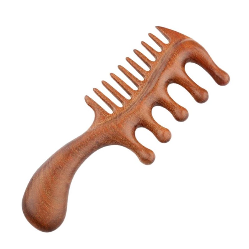 Wooden Massage & Detangling Comb | Dual-Sided Scalp Massage Comb