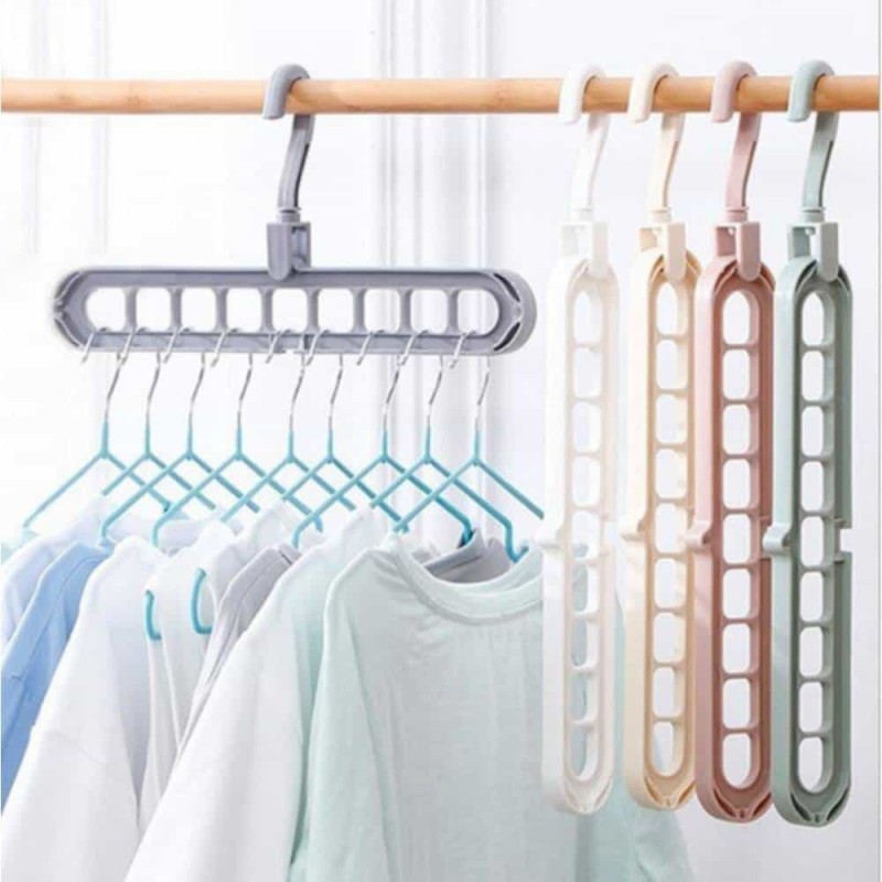 Fast brand Multifunctional nine -hole folding clothing hanger