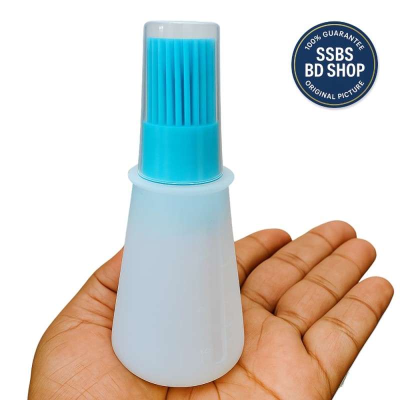 Silicone Oil Bottle with Brush & Scale – BBQ & Cooking Tool
