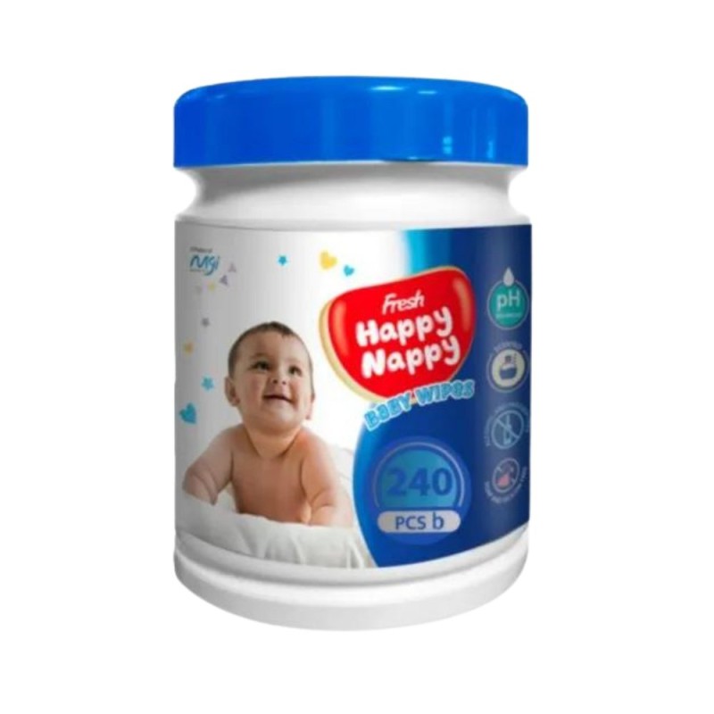 Fresh Happy Nappy Baby Wipes(Jar)240Pcs