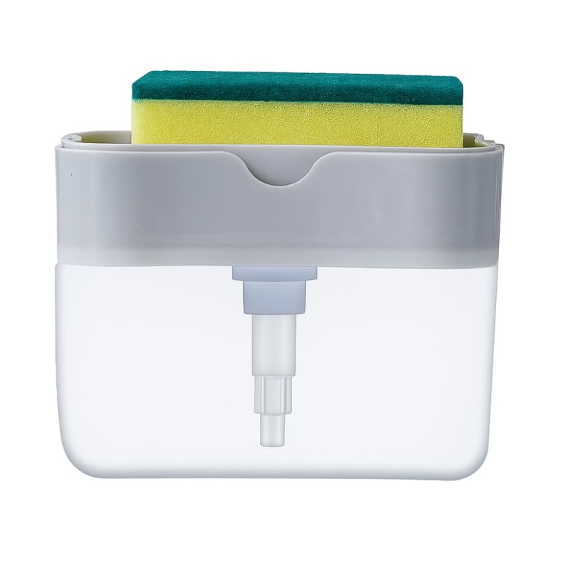 2-in-1 Liquid Soap Dispenser with Sponge Holder – Creative Pump Caddy for Kitchen Cleaning