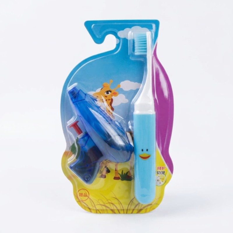 China Kids Folding Toothbrush & Water Gun Set: Soft Gum Protection for 3-12 Years Blue 1Pcs
