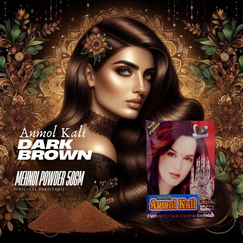 Anmol Kali Dark Brown Mehndi Powder 50gm (Original Pakistani)